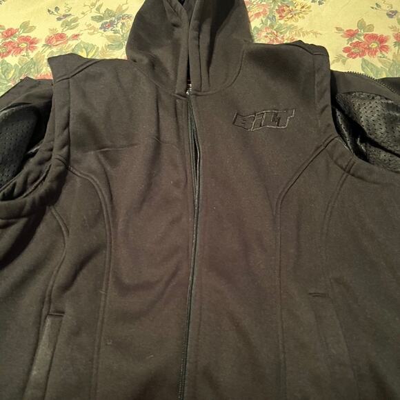 BILT motorcycle jacket Black hood removable fleece vest zip & snap pockets Sz M - Picture 7 of 16
